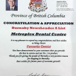 2014 Favourite Dentist, Burnaby NewsLeader